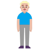 🧍🏼‍♂️ Man Standing: Medium-Light Skin Tone, Emoji by Microsoft