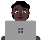 🧑🏿‍💻 Technologist: Dark Skin Tone, Emoji by Microsoft