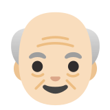 👴🏻 Пожилой Мужчина: Очень Светлый Тон Кожи, смайлик от Google