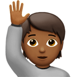 🙋🏾 Person Raising Hand: Medium-Dark Skin Tone, Emoji by Apple