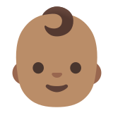 👶🏽 Baby: Mittlere Hautfarbe Emoji von Google