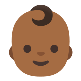 👶🏾 Baby: Mitteldunkle Hautfarbe Emoji von Google