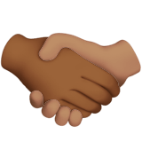 🫱🏾‍🫲🏽 Handshake: Medium-Dark Skin Tone, Medium Skin Tone, Emoji by Apple
