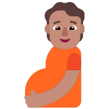 🫄🏽 Беременный Человек: Средний Тон Кожи, смайлик от Microsoft