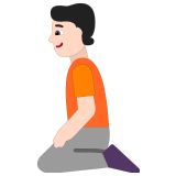 🧎🏻 Person Kneeling: Light Skin Tone, Emoji by Microsoft