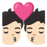 💏🏻 Kiss: Light Skin Tone, Emoji by Google