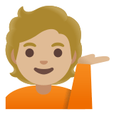 💁🏼 Infoschalter-Mitarbeiter(in): Mittelhelle Hautfarbe Emoji von Google
