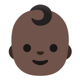 👶🏿 Baby: Dunkle Hautfarbe Emoji von Google