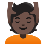 💆🏿 Person, Die Eine Kopfmassage Bekommt: Dunkle Hautfarbe Emoji von Google
