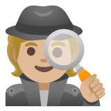 🕵🏼 Detektiv(in): Mittelhelle Hautfarbe Emoji von Google