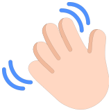 👋🏻 Waving Hand: Light Skin Tone, Emoji by Microsoft