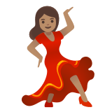 💃🏽 Woman Dancing: Medium Skin Tone, Emoji by Google