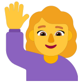 🙋‍♀️ Frau Mit Erhobenem Arm Emoji von Microsoft