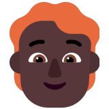 🧑🏿‍🦰 Person: Dunkle Hautfarbe, Rotes Haar Emoji von Microsoft