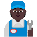 🧑🏿‍🔧 Mechanic: Dark Skin Tone, Emoji by Microsoft