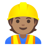 👷🏽 Bauarbeiter(in): Mittlere Hautfarbe Emoji von Google