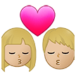 👩🏼‍❤️‍💋‍👨🏼 Kiss: Woman, Man, Medium-Light Skin Tone, Emoji by Samsung