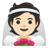 👰🏻 Person with Veil: Light Skin Tone, Emoji by Google