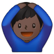 🙆🏿‍♂️ Mann Mit Händen Auf Dem Kopf: Dunkle Hautfarbe Emoji von Samsung