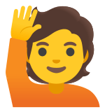 🙋 Person Raising Hand, Emoji by Google