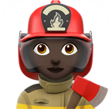 👩🏿‍🚒 Woman Firefighter: Dark Skin Tone, Emoji by Apple