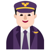 👨🏻‍✈️ Man Pilot: Light Skin Tone, Emoji by Microsoft
