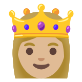 👸🏼 Prinzessin: Mittelhelle Hautfarbe Emoji von Google