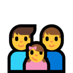 👨‍👨‍👧 Familie: Mann, Mann Und Mädchen Emoji von Microsoft