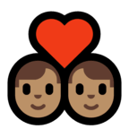 👨🏽‍❤️‍👨🏽 Couple with Heart: Man, Man, Medium Skin Tone, Emoji by Microsoft