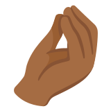🤌🏾 Pinched Fingers: Medium-Dark Skin Tone, Emoji by Google