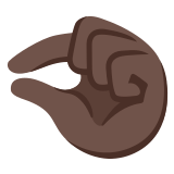 🤏🏿 Pinching Hand: Dark Skin Tone, Emoji by Google
