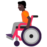 🧑🏿‍🦽 Person in Manual Wheelchair: Dark Skin Tone, Emoji by Microsoft