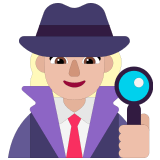 🕵🏼‍♀️ Woman Detective: Medium-Light Skin Tone, Emoji by Microsoft