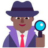 🕵🏾‍♂️ Detektiv: Mitteldunkle Hautfarbe Emoji von Microsoft