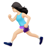 🏃🏻‍♀️ Woman Running: Light Skin Tone, Emoji by Apple