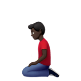 🧎🏿‍♂️ Kniender Mann: Dunkle Hautfarbe Emoji von Apple