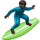 🏄🏿‍♂️ Серфингист: Очень Темный Тон Кожи, смайлик от Apple
