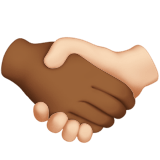 🫱🏾‍🫲🏻 Handshake: Medium-Dark Skin Tone, Light Skin Tone, Emoji by Apple