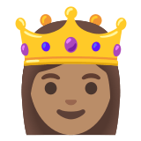 👸🏽 Princesse : Peau Légèrement Mate Emoji par Google