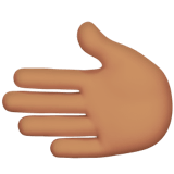 🫲🏽 Leftwards Hand: Medium Skin Tone, Emoji by Apple
