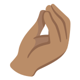 🤌🏽 Zusammengedrückte Finger: Mittlere Hautfarbe Emoji von Google