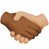 🫱🏾‍🫲🏼 Handshake: Medium-Dark Skin Tone, Medium-Light Skin Tone, Emoji by Apple