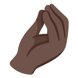 🤌🏿 Zusammengedrückte Finger: Dunkle Hautfarbe Emoji von Google