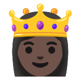 👸🏿 Princess: Dark Skin Tone, Emoji by Google