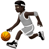 ⛹🏿 Баскетболист: Очень Темный Тон Кожи, смайлик от Apple