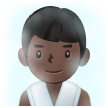 🧖🏿‍♂️ Mann in Dampfsauna: Dunkle Hautfarbe Emoji von Samsung