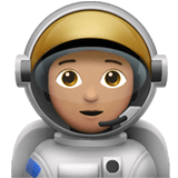 🧑🏽‍🚀 Astronaut(in): Mittlere Hautfarbe Emoji von Apple
