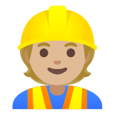 👷🏼 Bauarbeiter(in): Mittelhelle Hautfarbe Emoji von Google
