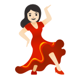 💃🏻 Woman Dancing: Light Skin Tone, Emoji by Google