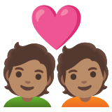 💑🏽 Couple with Heart: Medium Skin Tone, Emoji by Google